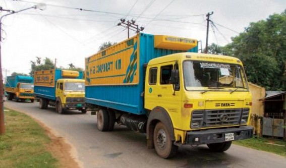 Lack of storage system at FCI go-down in Agartala: Indian Drivers facing difficulties Lack of storage system at FCI go-down in Agartala: Indian Drivers facing difficulties
